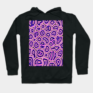 Pink Blue and Black Groovy Liquid Marble Swirls Hoodie